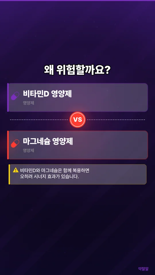 비타민D 영양제 vs 마그네슘 영양제