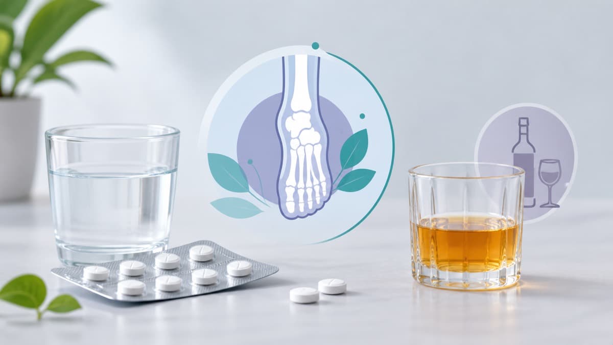 통풍약 복용 중 음주와 관절 통증 악화 가능성을 상담 전 정리하는 이미지